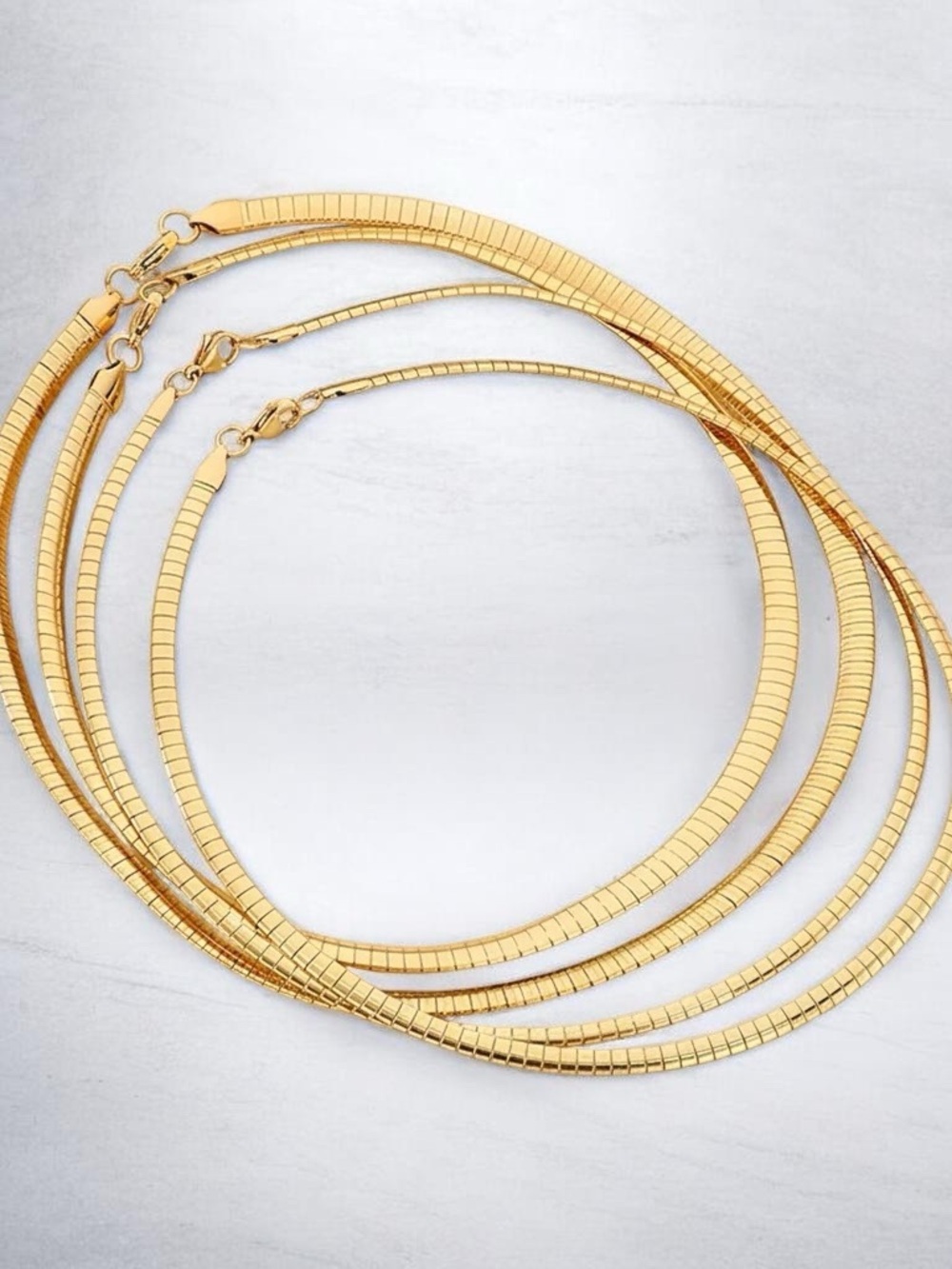 Gold Herringbone Necklace - Women's Jewelry is stainless steel 18 gold  plated